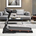 Pgym Folding Electric Treadmill with Incline - Medium Running Machine - LCD Display - Motorized - 14.8KM/H